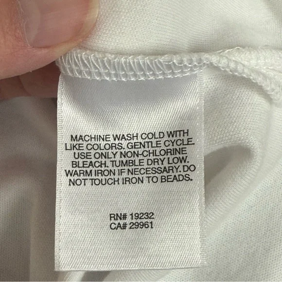 Alfred Dunner White Eyelet Embroidered Knit Top Short Sleeve M - Picture 6 of 7